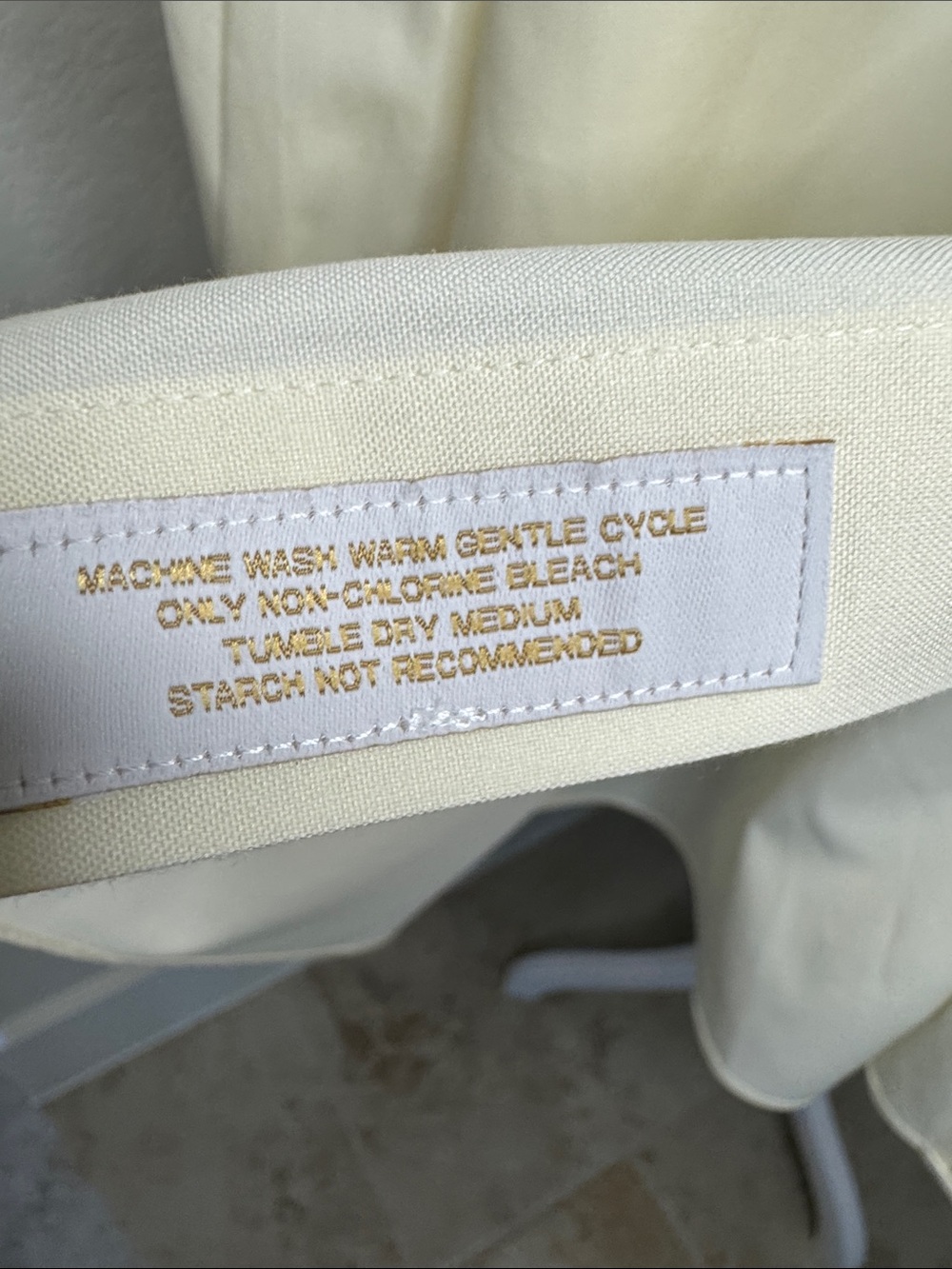 Roundtree & Yorke Gold Label Classic Light Yellow Dress Shirt Men's Size 17 1/2 - Picture 7 of 12